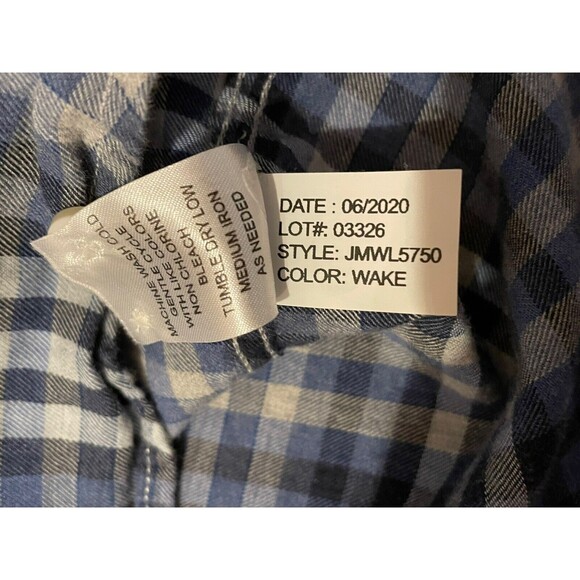 Johnnie-O Hangin' Out Wake Blue Plaid Button Down Shirt Mens Large 100% Cotton - Picture 6 of 6